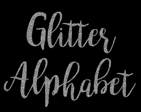 Silver Glitter Alphabet Clipart Glitter Letters Silver Foil