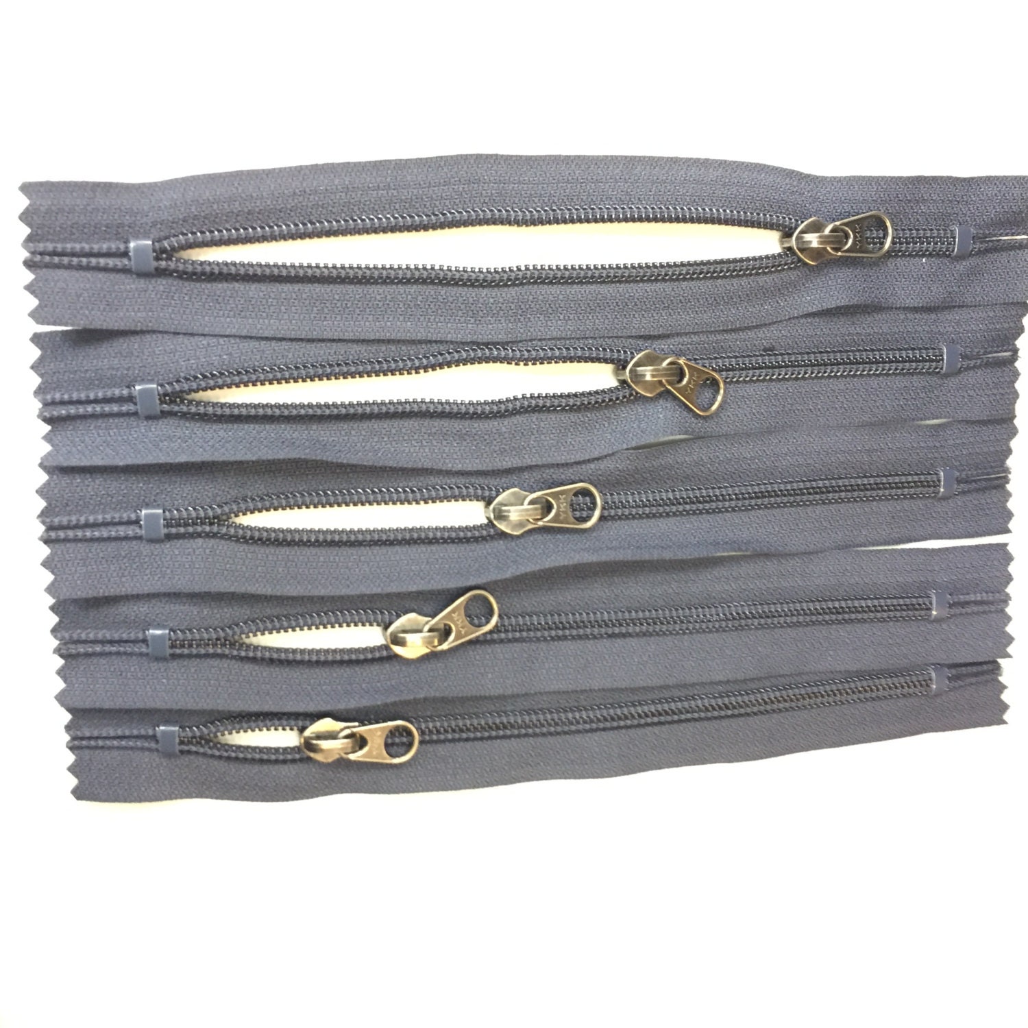 Navy YKK Zipper 8 inches 3 Nylon Double Closed Bottom Stops
