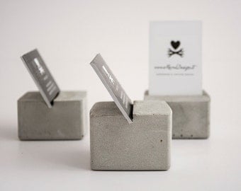 Concrete business card holder