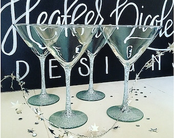 Custom Hand Painted Martini Glasses