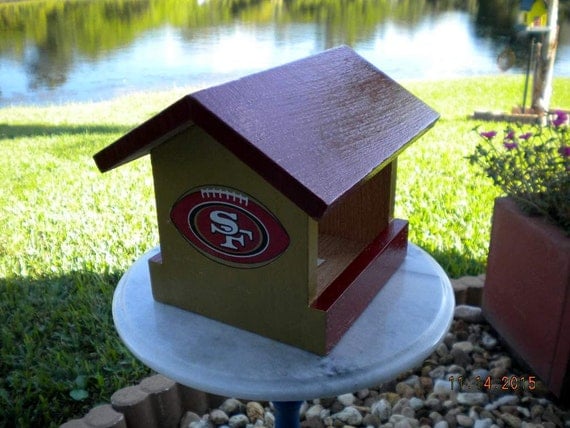 san francisco 49ers wood bird feeder nfl football hand san francisco 49ers wood bird feeder nfl football hand