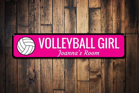Volleyball Girl Sign Personalized Kid Name Room Sign Custom
