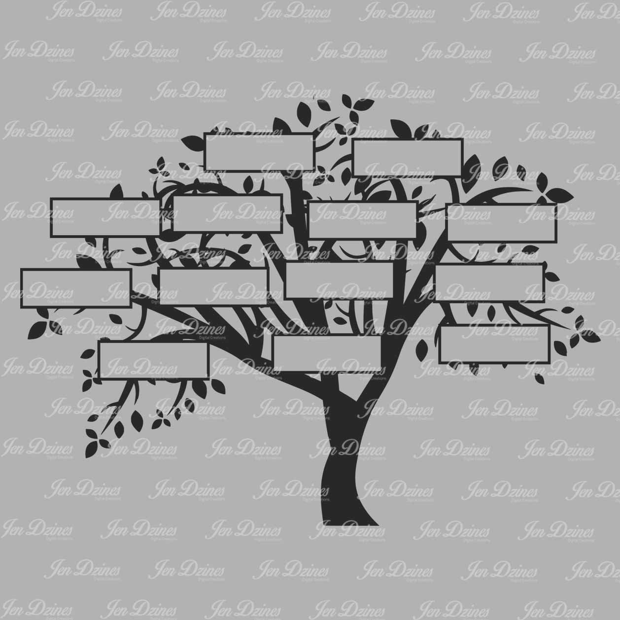 Download Family Tree 13 Names SVG DXF EPS family tree files family
