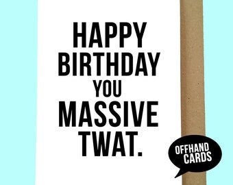 Funny Birthday Card. Lazy Birthday Card Rude by OffhandCards