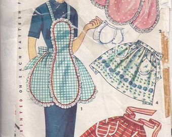 Misses' Apron Pattern/ Patron de tablier pour jeune femme - 1950s