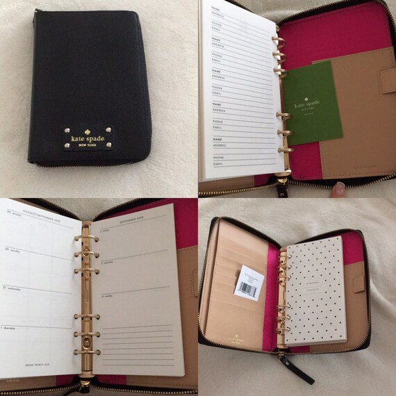 NWT Kate Spade Wellesley Black Planner 2016 inserts by EvanAndRose