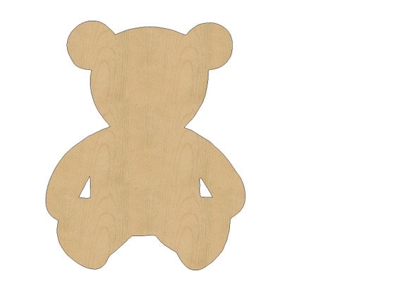 Teddy Bear Cutout Shape Laser Cut Unfinished Wood Shapes