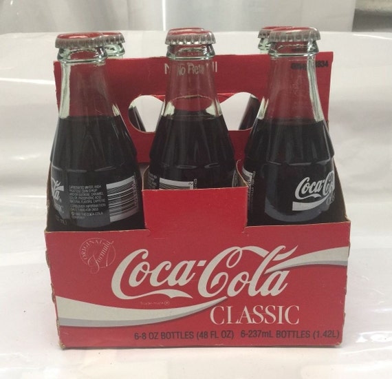 Classic Coca Cola Coke 1986 Unopened Six Pack W/Carrier