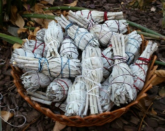 Pack of 3 White Sage Bundles - Perfect for Cleansing and Getting Rid of Negative Energy or Evil Spirits - One Mini Smudge Stick