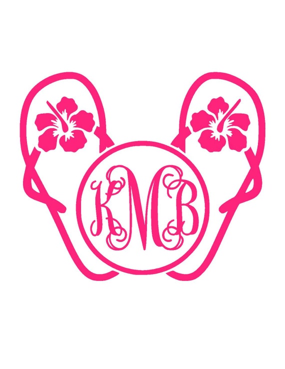 Flip Flop Monogram Decal