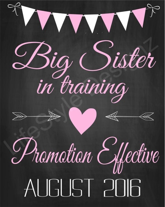 Download Promoted to BIG SISTER Chalkboard Pregnancy Announcement