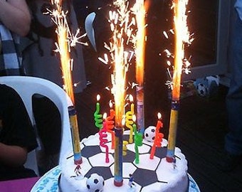 6 Fountain Candles Cake big Birthday flame Candles 6 Pack Fountain candles party large long festive Ice Fountain Cake Topper kids cracker