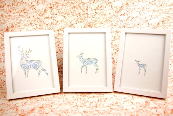 Deer Family Silhouette Cut Out Wall Art deer hand cut out