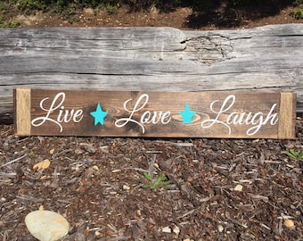 Live Love Laugh Wooden Sign - Live Love Laugh Wall Sign - Live Laugh Love Rustic Sign - Rustic Wooden Signs - Rustic Wall Signs