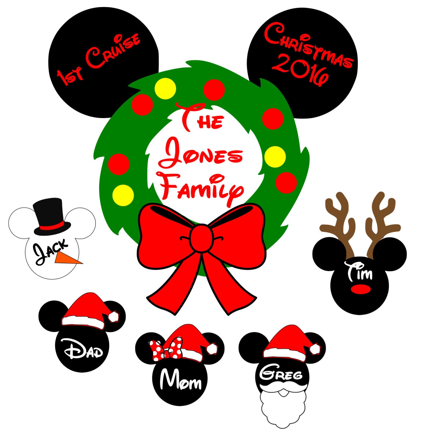 Christmas Custom Disney Cruise Personalized Door