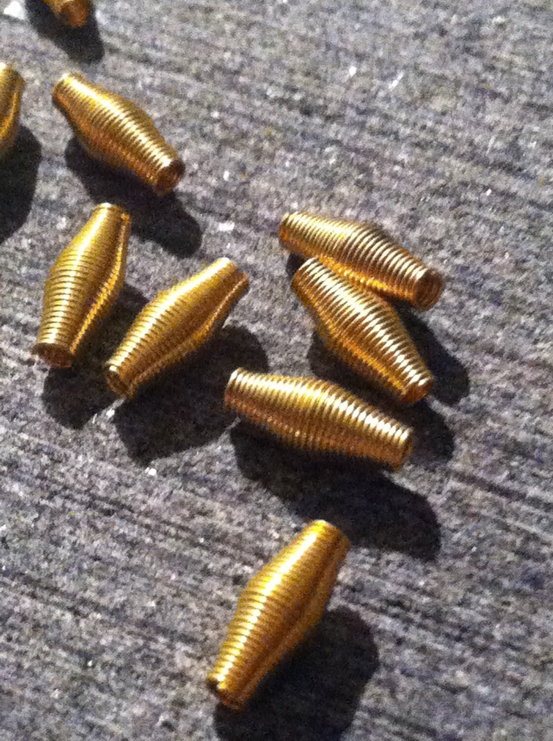 25 Golden Wire Coil 10mm Gold Spring Metal Bead Spacers Metal