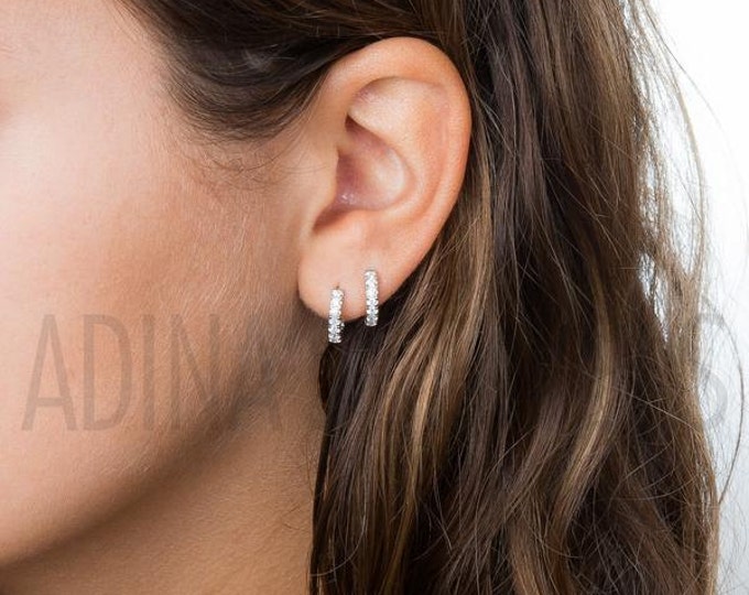 Baguette Stud Earrings | Silver Rhinestone Earrings | Cubic Zirconia Earrings | Sterling Silver Earrings | CZ Earrings | Bridesmaid Earrings