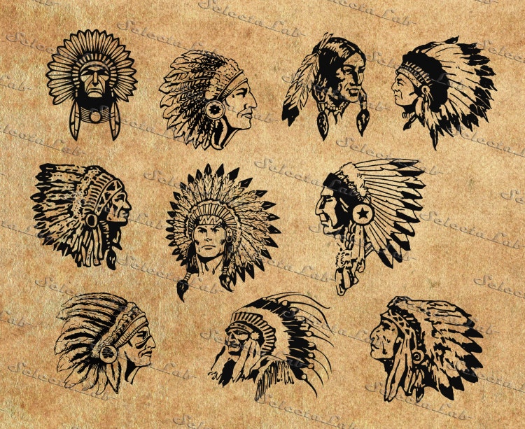 Download Digital SVG PNG native american indian headdress by AramisLab