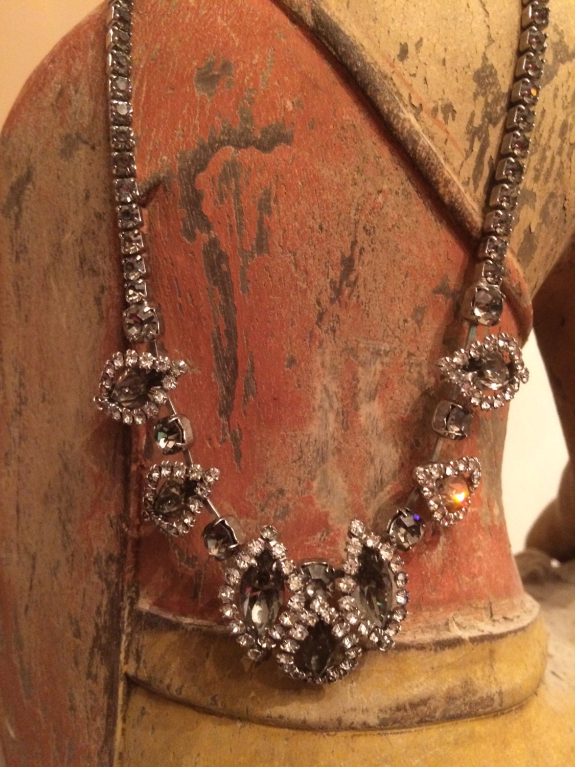 vintage jewelry Weiss necklace Weiss earrings Weiss set