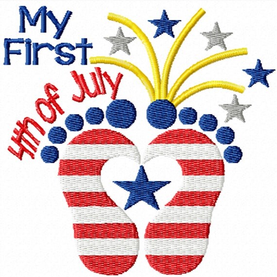 My first 4th of july a machine embroidery design for