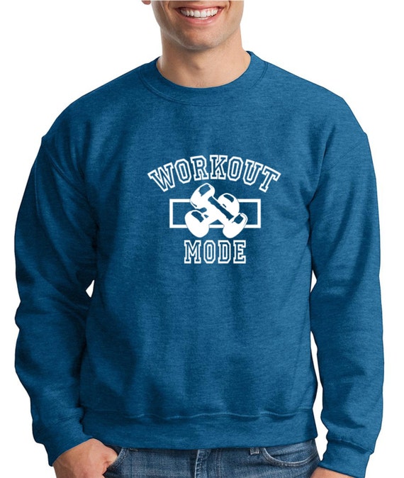 WorkOut Mode Crewneck Fitness Workout Gym Sweatshirt by COSMOZZ