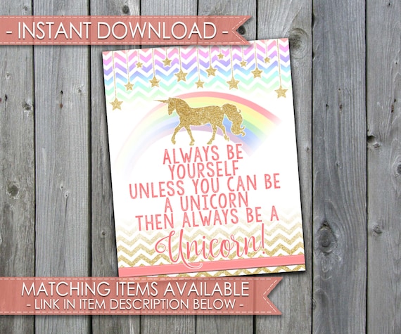 Unicorn Quote Unicorn Birthday Decoration Unicorn Picture