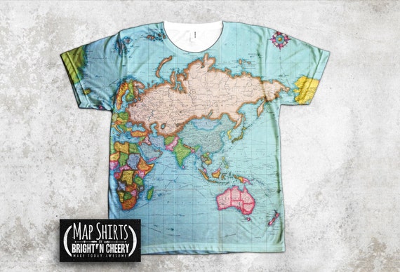 Vintage 1960 Homelite World Map T Shirt All Over Print Tee