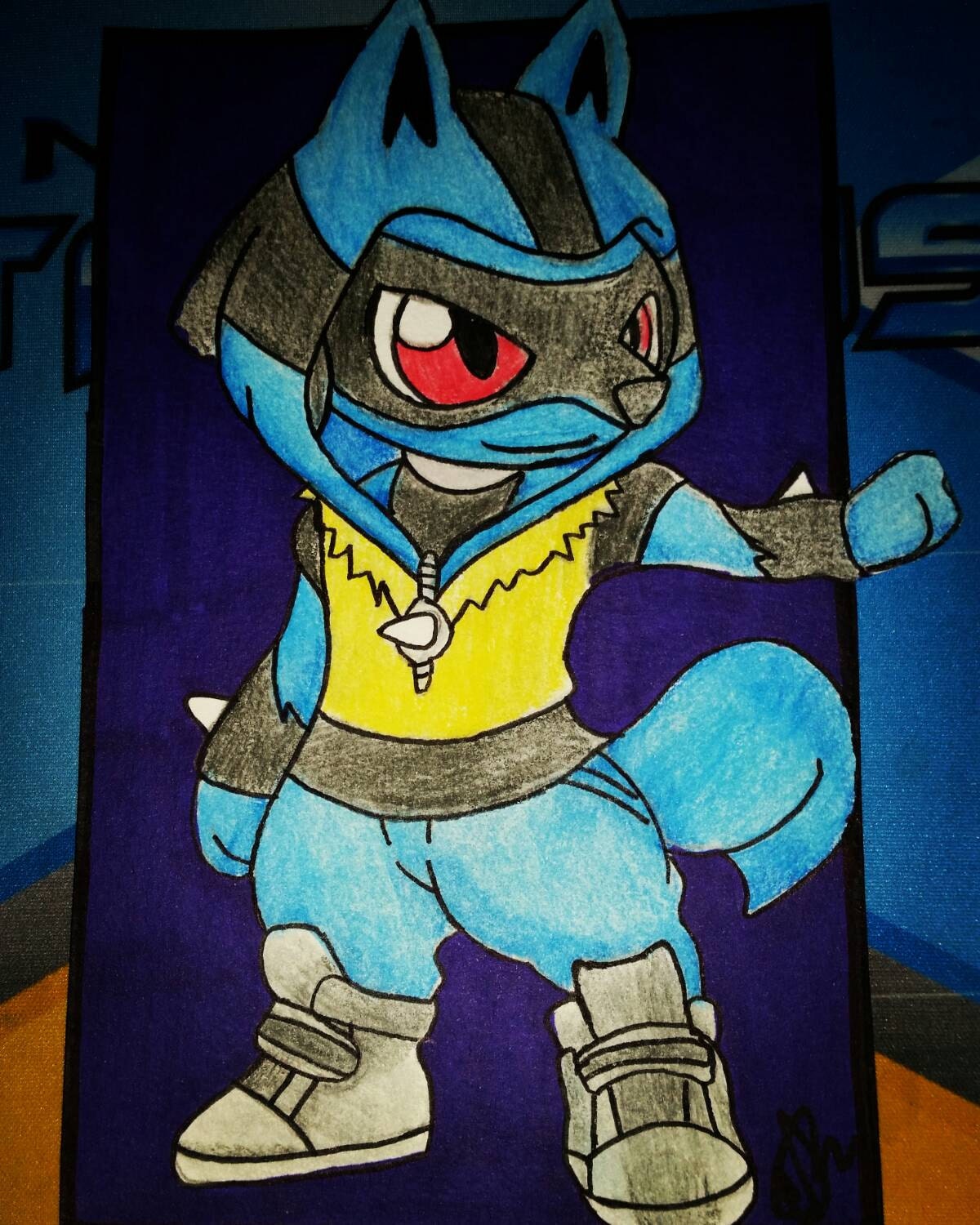 Hoodie pokemon lucario fan art by Pandamancreations on Etsy