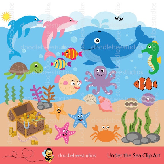 underwater creatures clipart - photo #50