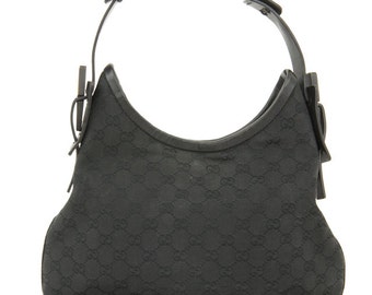 gucci black fabric handbag