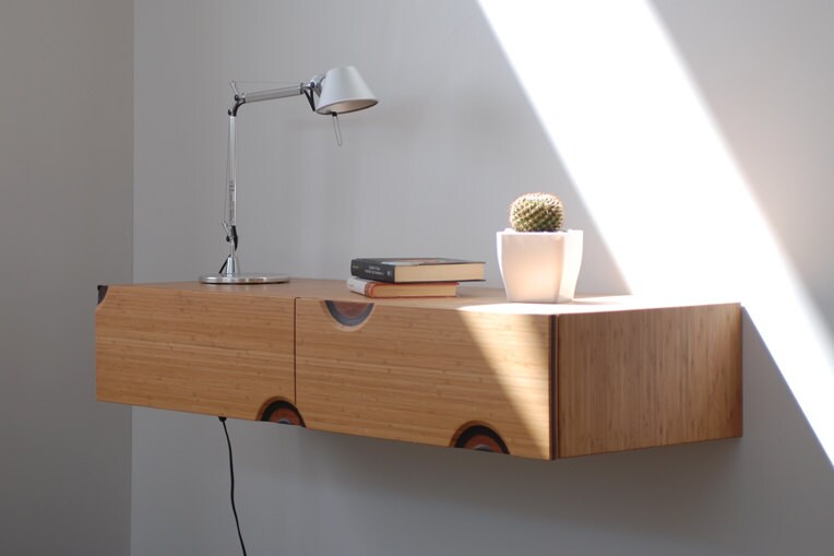 Floating entryway / Bamboo floating Console Hallway table entryway