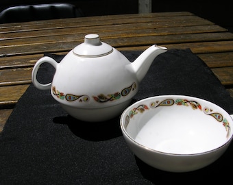 HANDPAINTED TEAPOT & BOWL