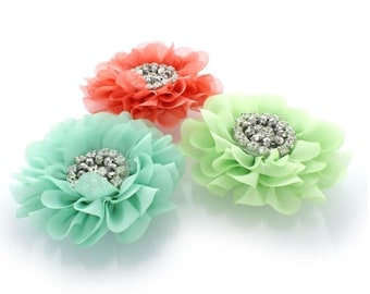 Dog Collar Flower with Rhinestones