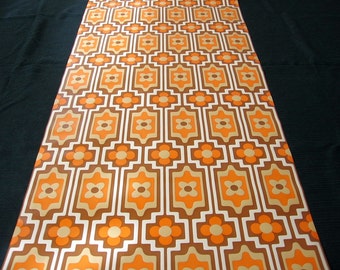 Vintage Wallpaper by the Metre 70s Retro Wallpaper - 1970s orange / white / brown / Wallpaper | cas 2
