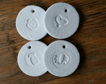 Set Of 12 Gift Tags ~ Gift Wrapping Tags ~ Clay Gift Tags