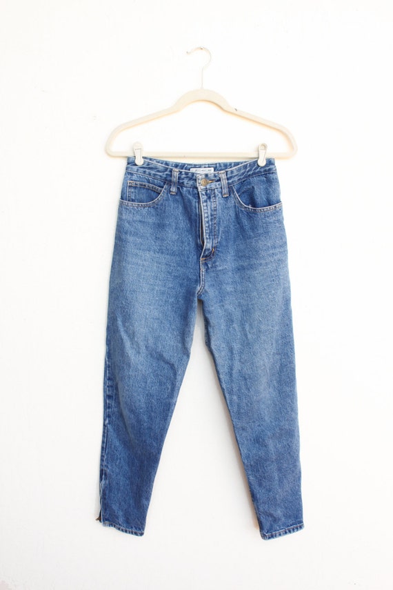 Vintage High Waisted Guess Jeans Zipper Ankles Medium Wash