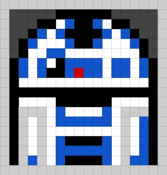R2-D2 Pixel Pillow Cover by PixeledPillows on Etsy