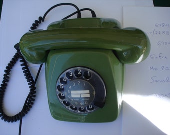 Vintage Rotary Phone green 80's