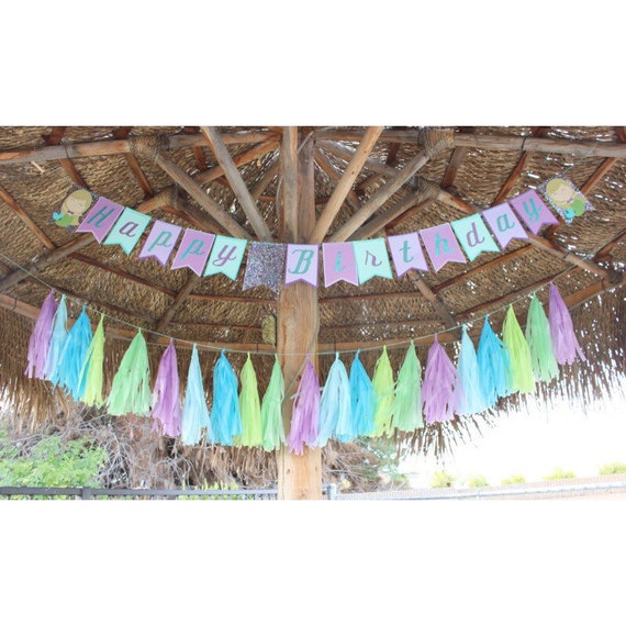 Mermaid Birthday decorations. Tassels Banner by MyLaRoux on Etsy