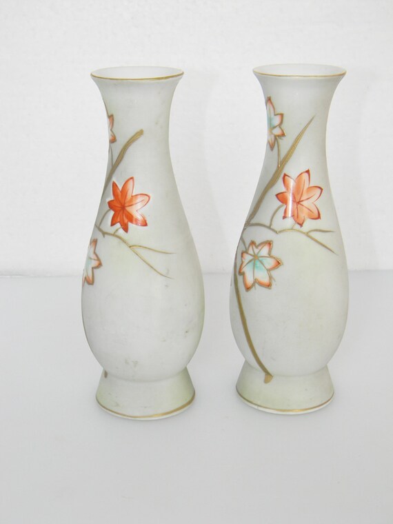 Vintage Ucagco Japan Porcelain Floral Vase Autumn