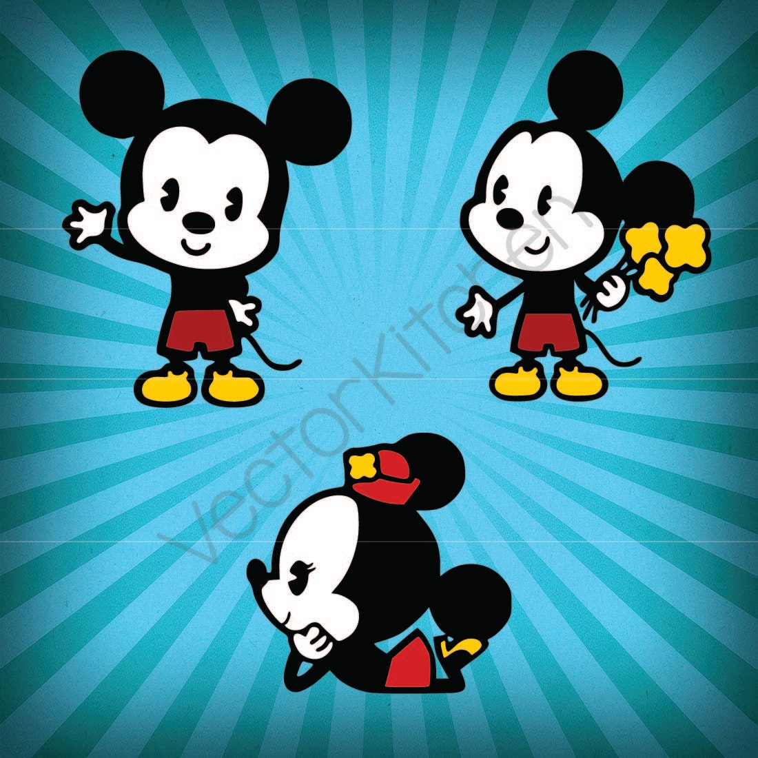 Download Retro Mickey Minnie Inspired Cutting Template SVG EPS