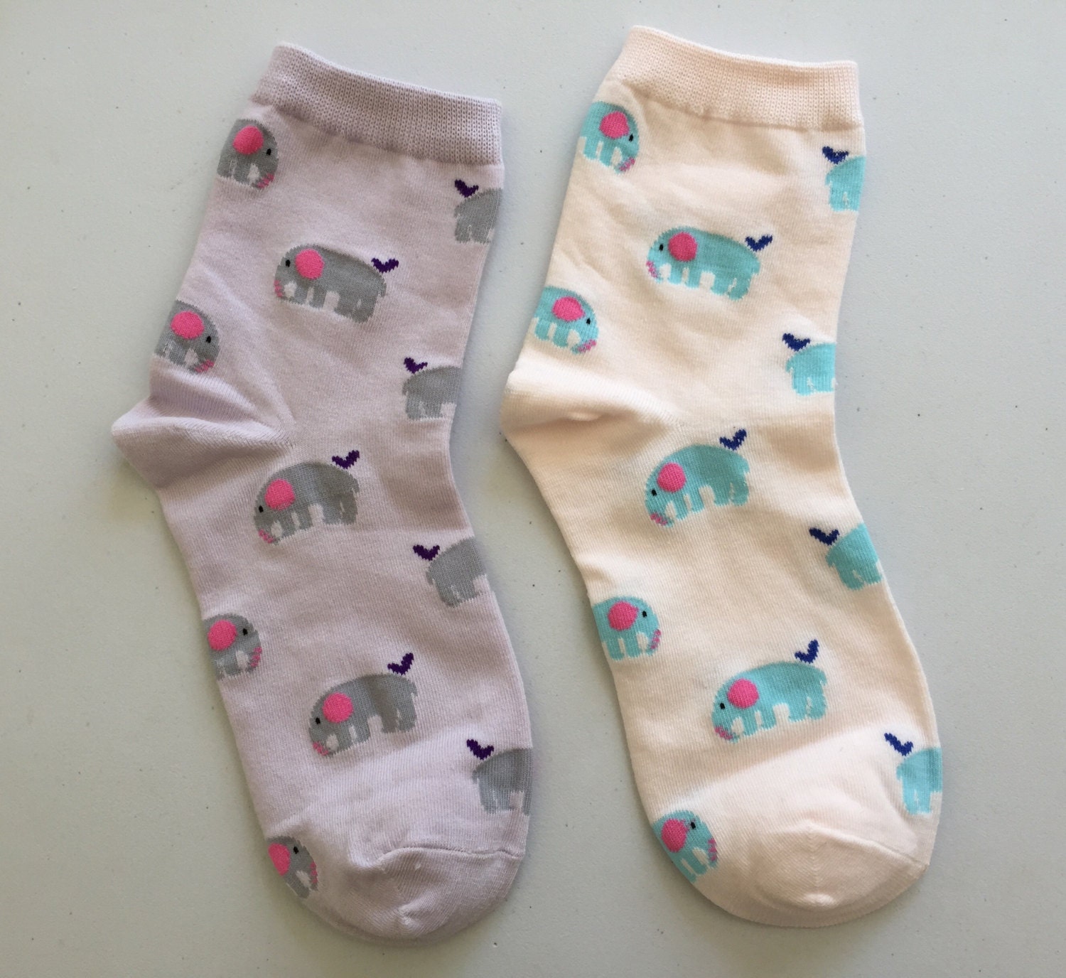 Elephant Pattern Socks Animal Print Socks Women's by kindersticker