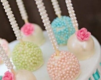 Pearl Bling Cake Pop sticks- 24 shimmer sticks