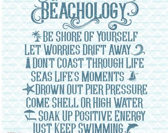 Beachology Beach Nautical Sign svg Seas svg Shell svg Coastal Life svg Ocean Coast svg dxf eps jpg files for Cricut Silhouette