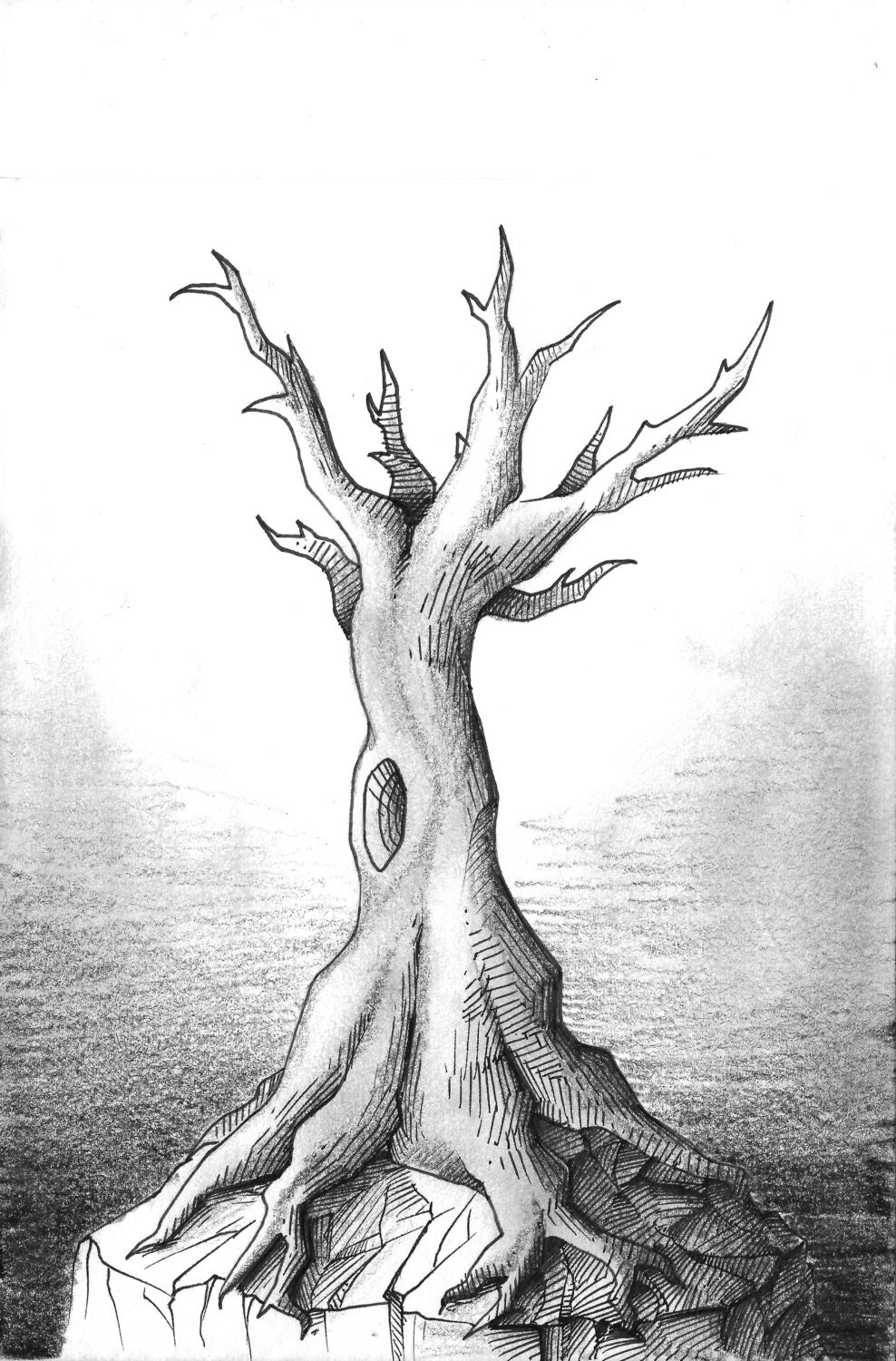 It is a photo of Clever Tree Pen Drawing It is a picture of Clever Tree Pen Drawing