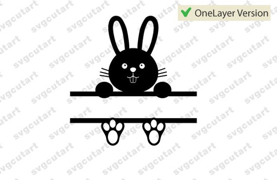 Download Sweet easter bunny Split Bow Frame rabbit DXF SVG Cut File ...