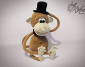 READY TO SHIP. Brown monkey crochet toy. Knitted toy for kids and adults. READY TO SHIP. Brown monkey crochet toy. Knitted toy for kids and adults.