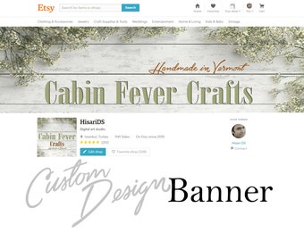Custom Shop Banner, Etsy Banner Design, Etsy Shop Icon, Custom Store Graphic Design, Etsy Shop Cover, Wood Etsy Banner, Cover Photo