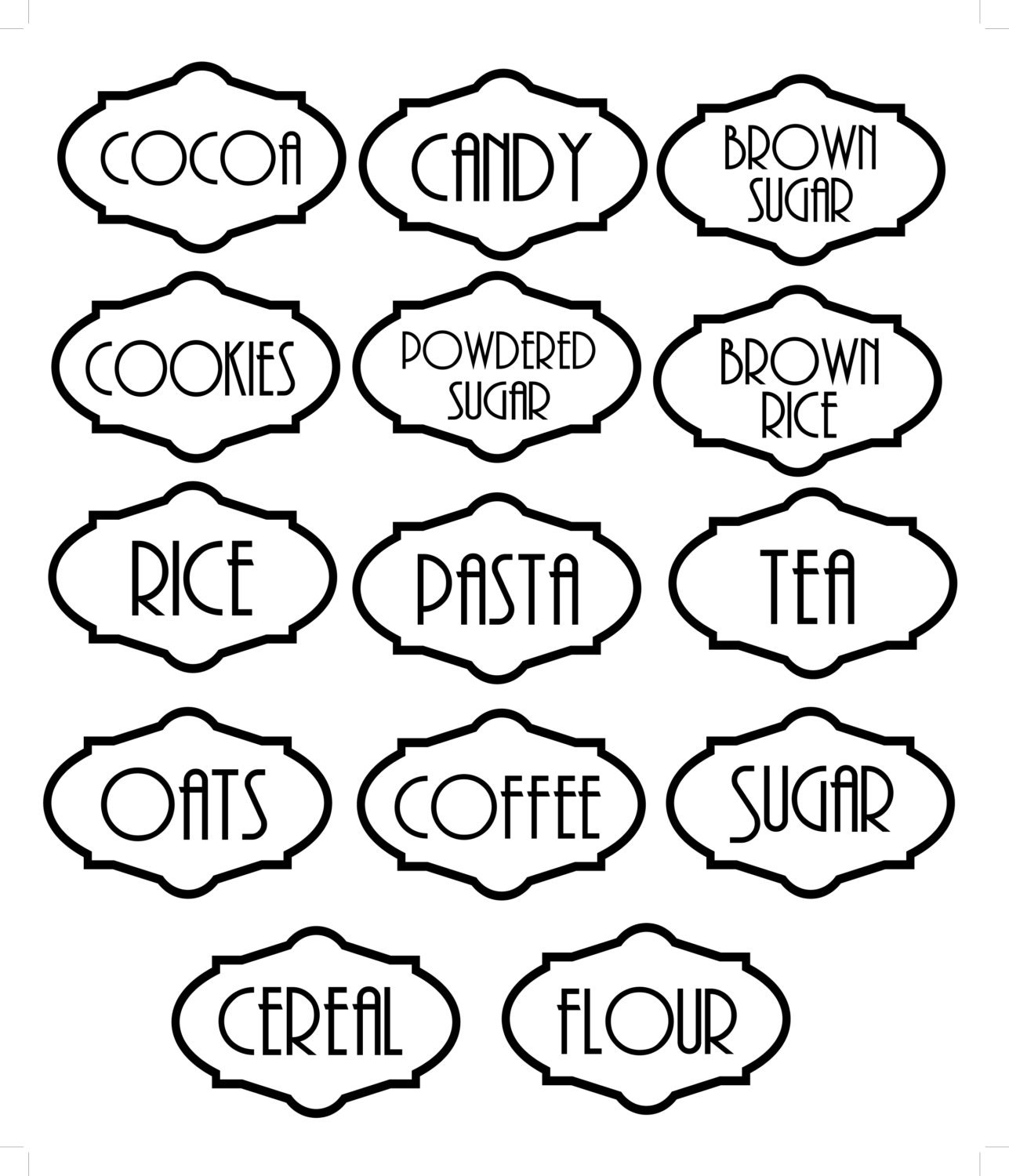 Jar Labels vinyl pantry labels cookie by dadavinylsanddesigns