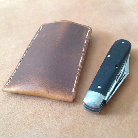 Natural Dublin Leather Pocket Knife Slip